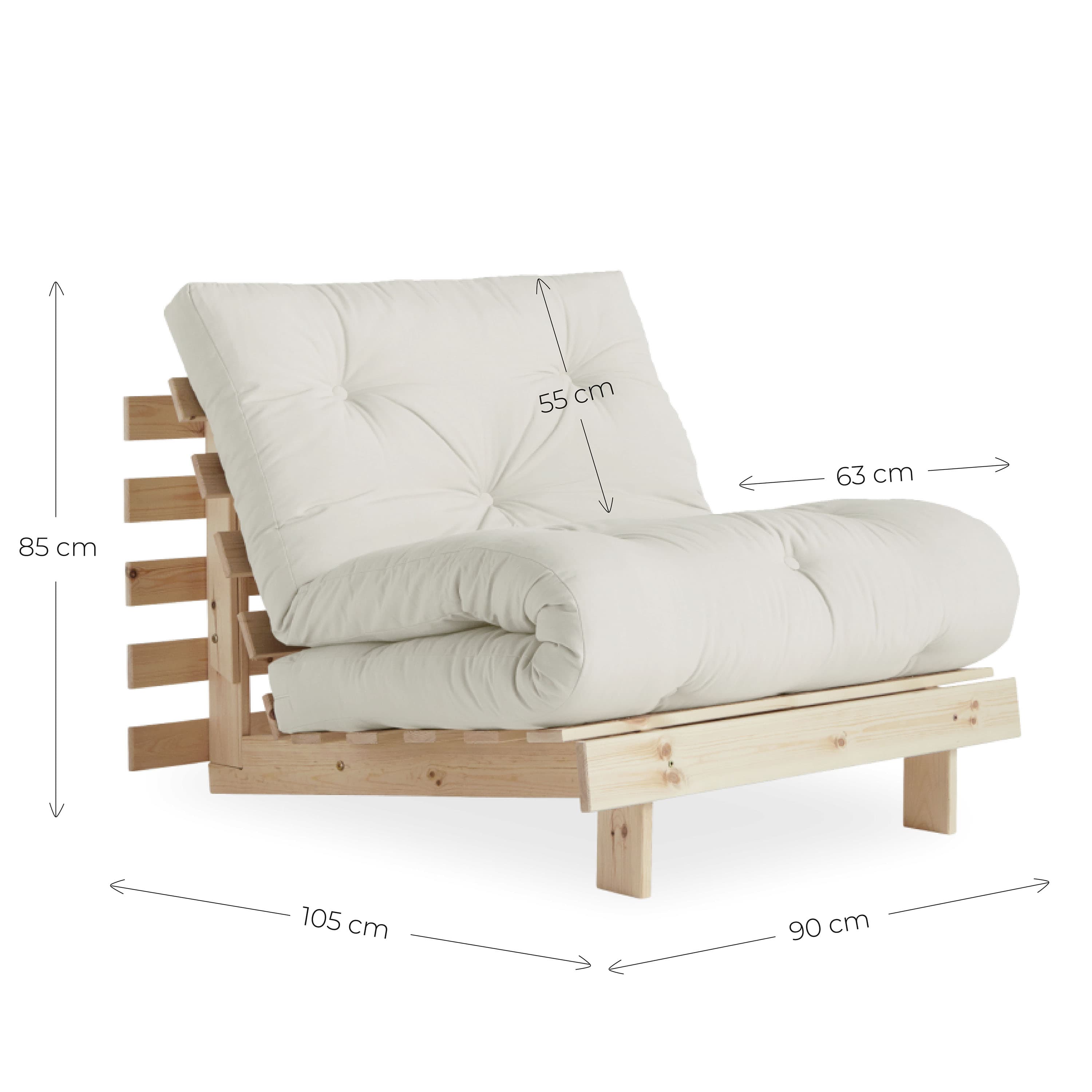 Roots Schlafsessel Braun/Weizenbeige 90cm