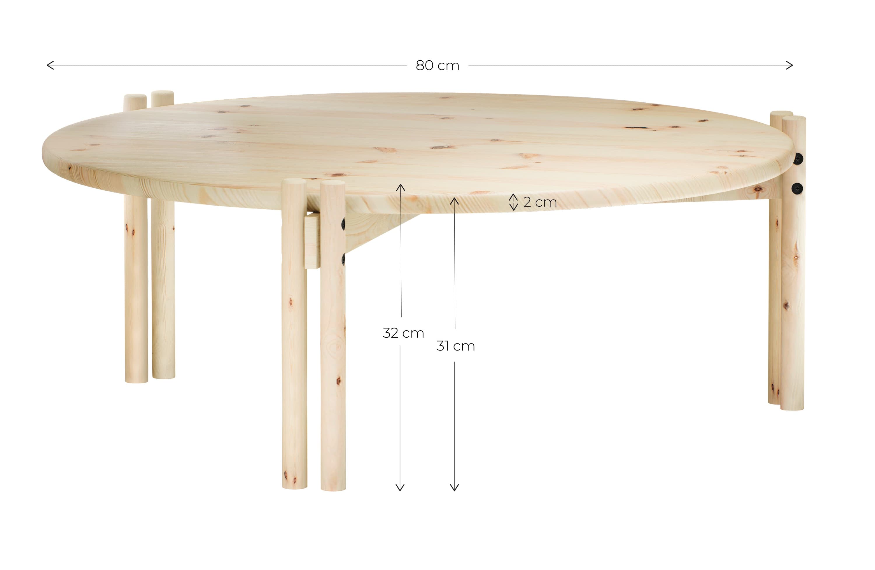 Sticks Couchtisch Natur Niedrig
