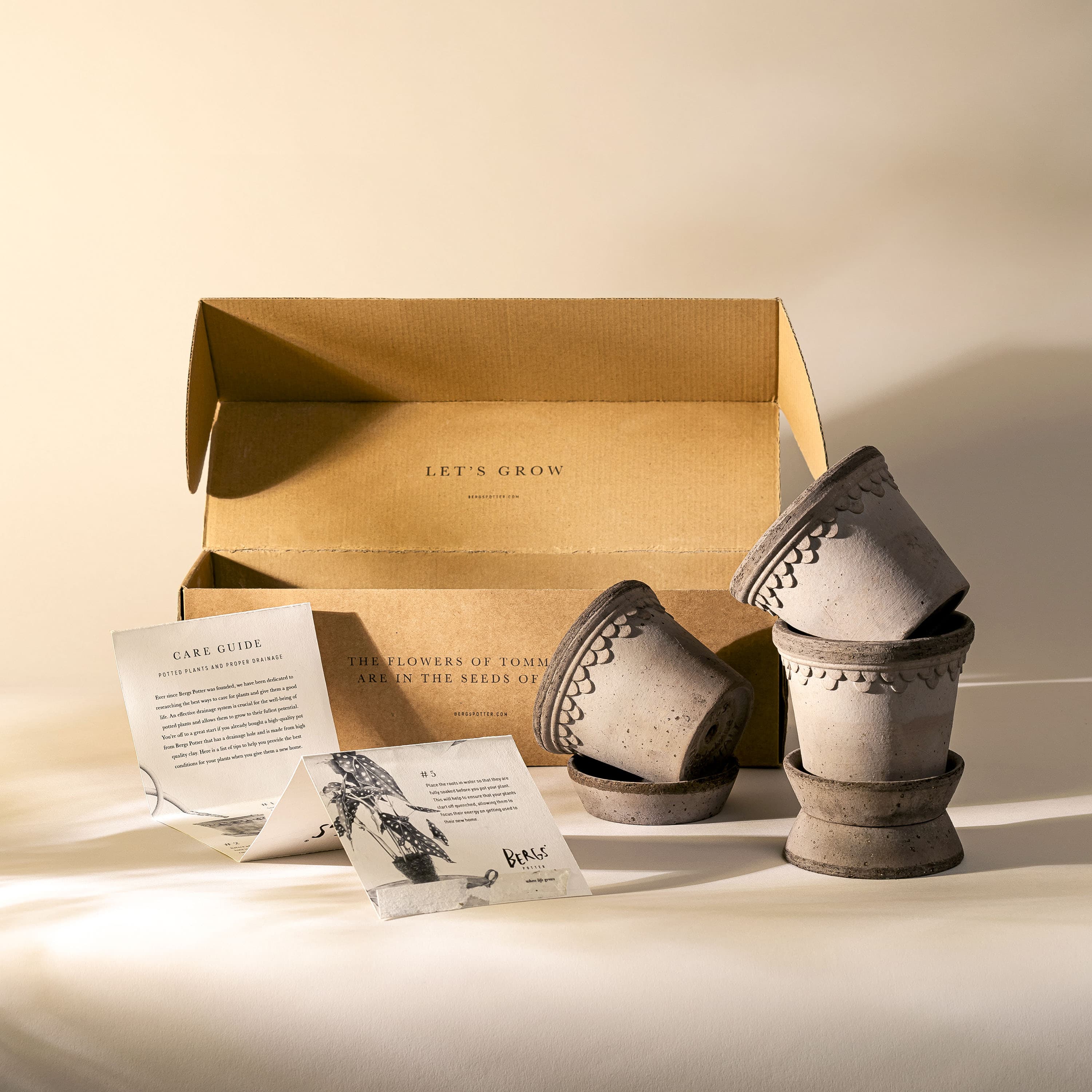 Københavner Raw Pot Raw Grey Terracotta Set of 3 Ø10