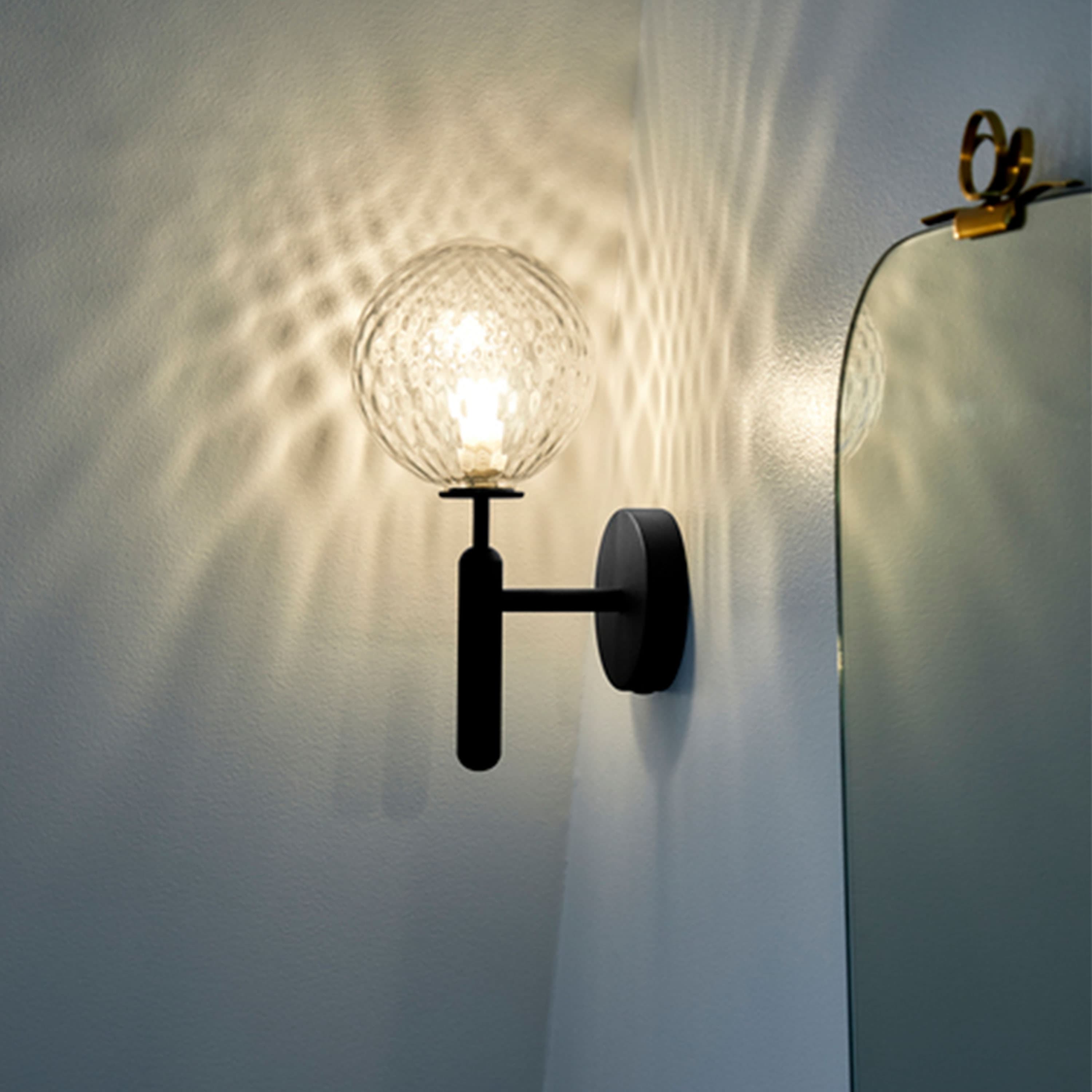 Miira wall lamp Rock Grey/Optic Clear