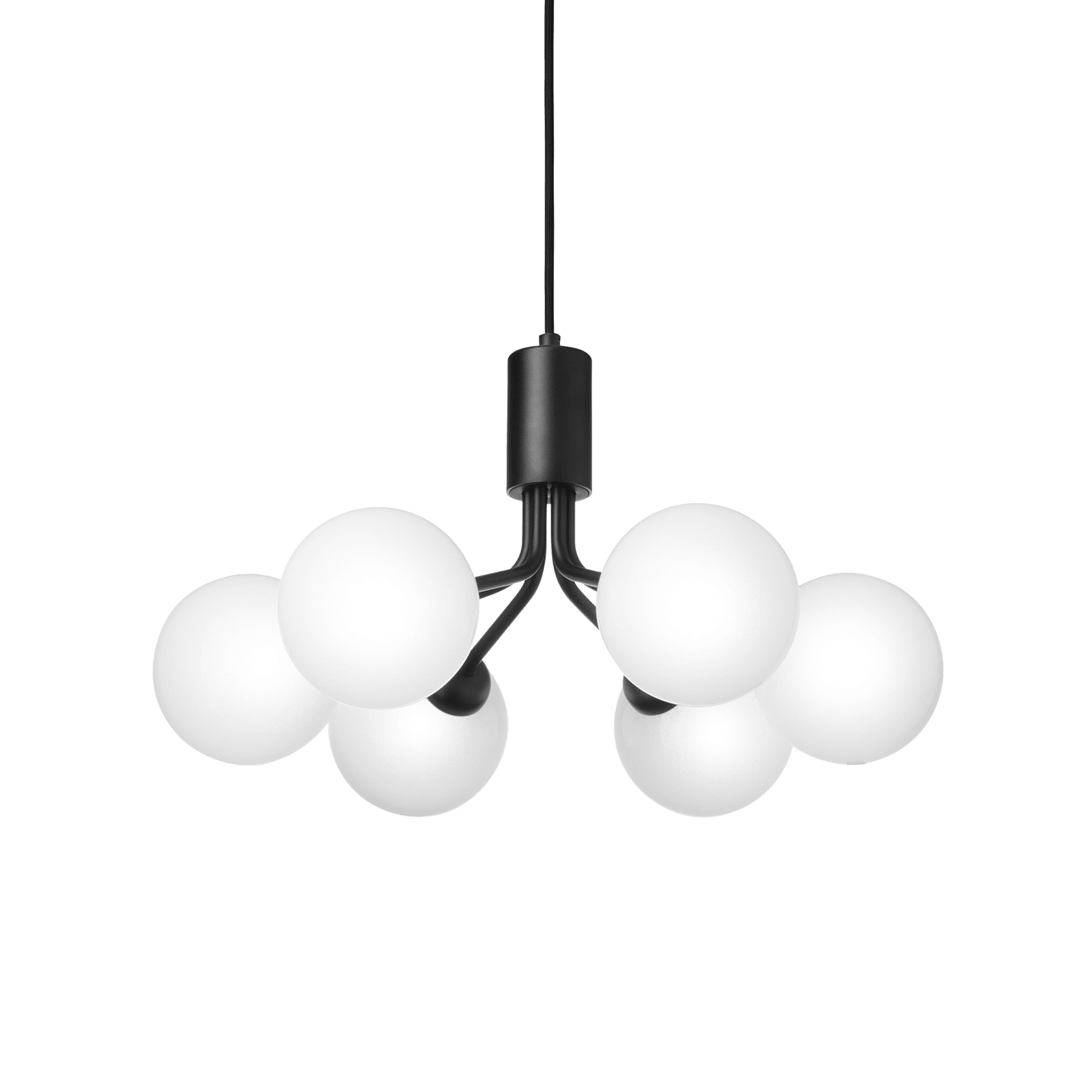 Apiales 6 Deckenleuchte Satin Black/Opal