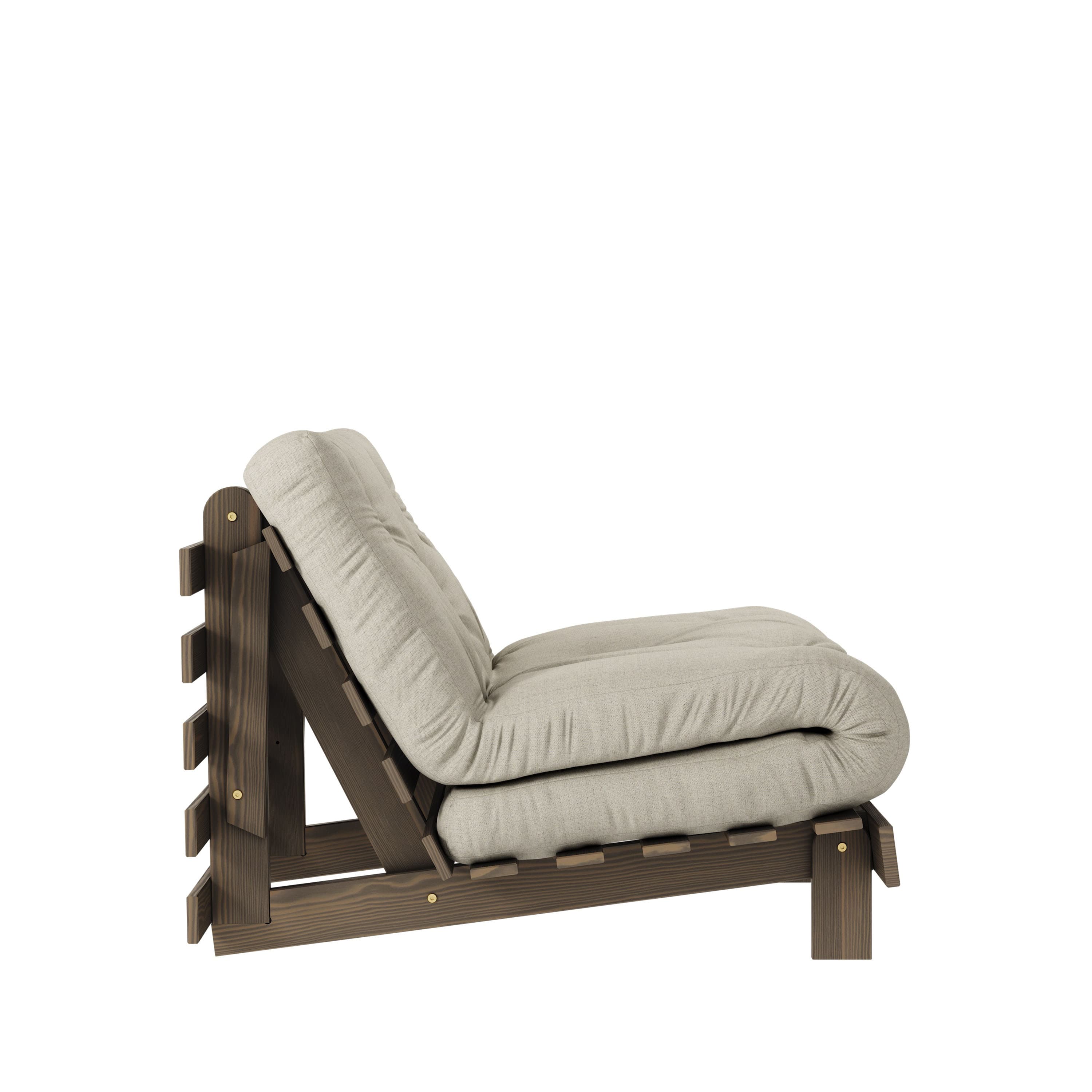Roots Schlafsessel Braun/Leinen 90cm