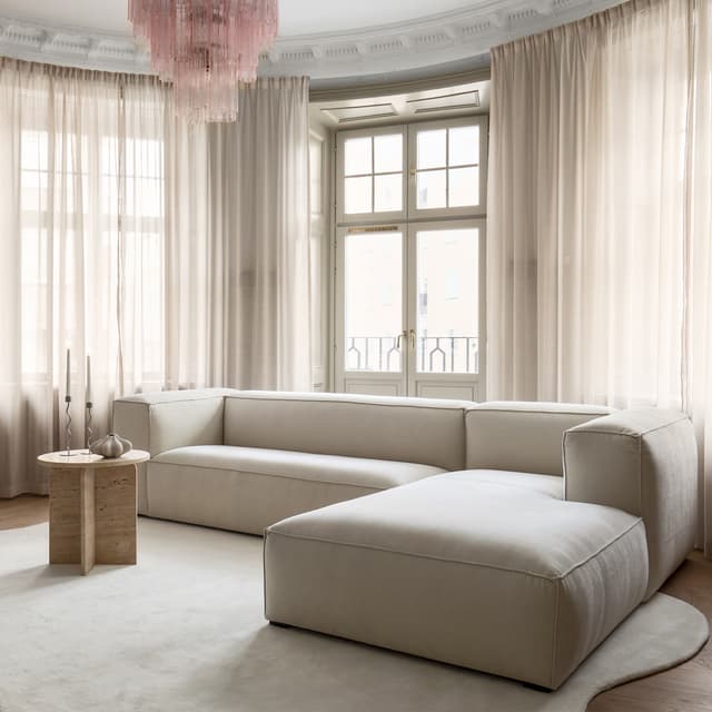 Luca Divansofa Rechts Creme 309cm