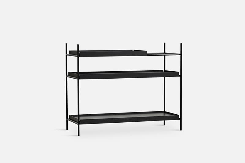 Tray Shelf Black 201cm