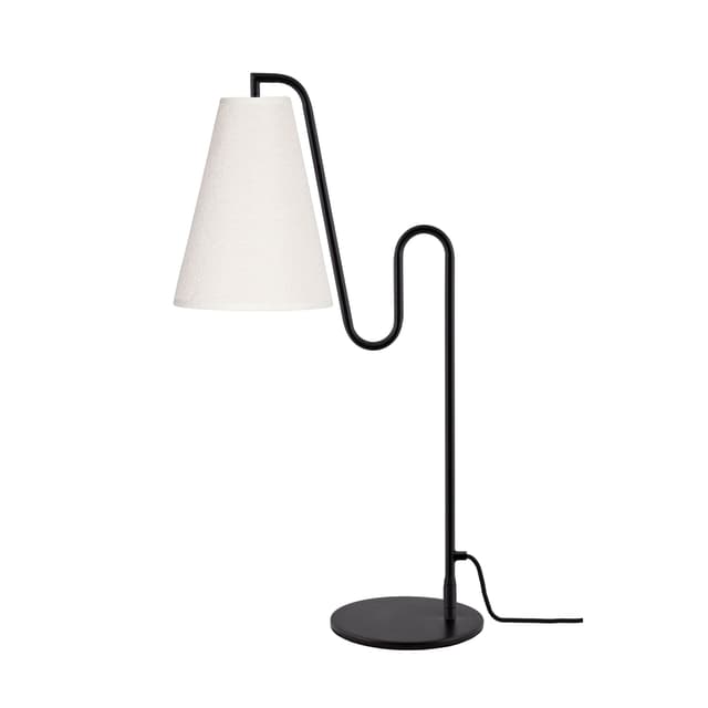 Lou Table Lamp White bouclé/black