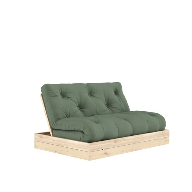 Flip Schlafsofa Raw mit Matratze Olive Green 140x200