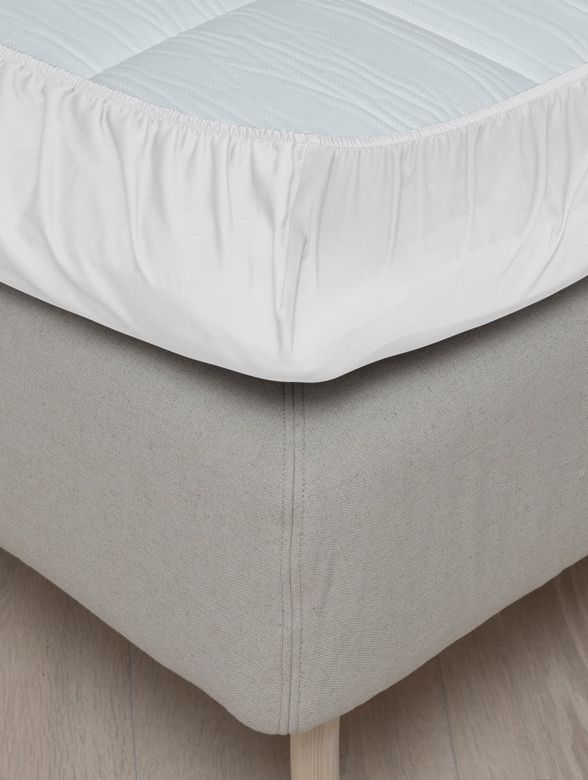 Fitted Sheet Satin White 90x200