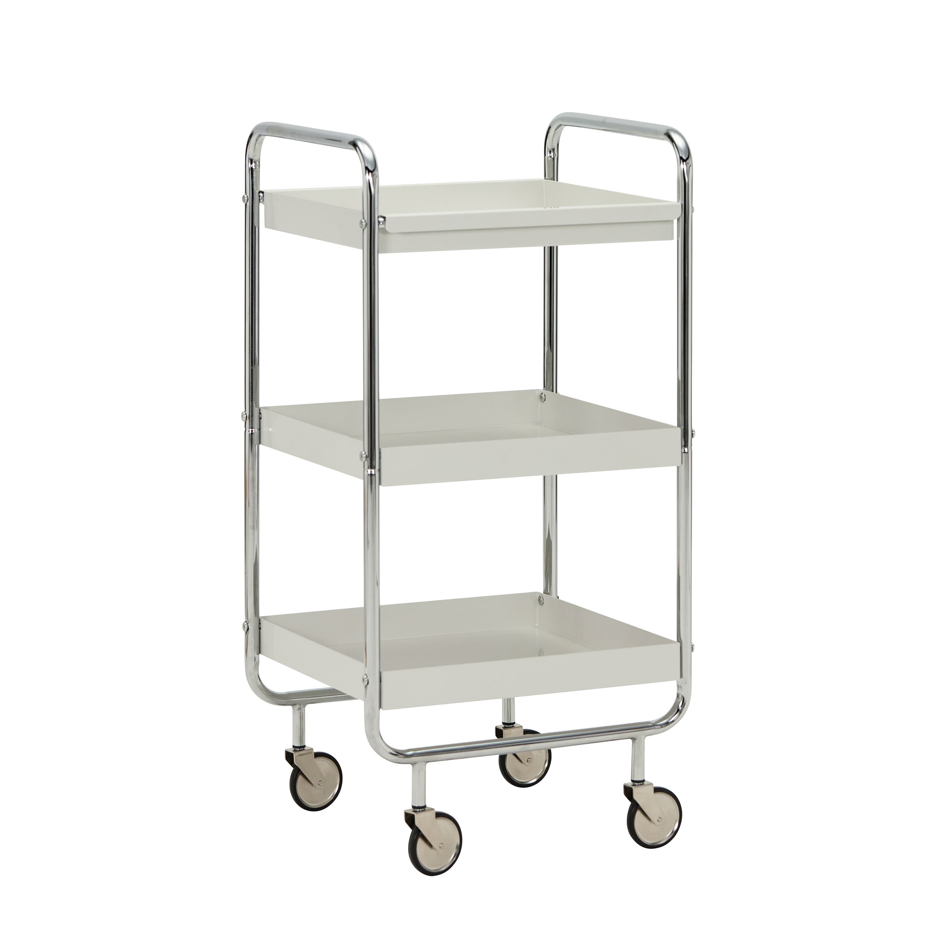 Roll Servierwagen Off-White/Silber 42x85