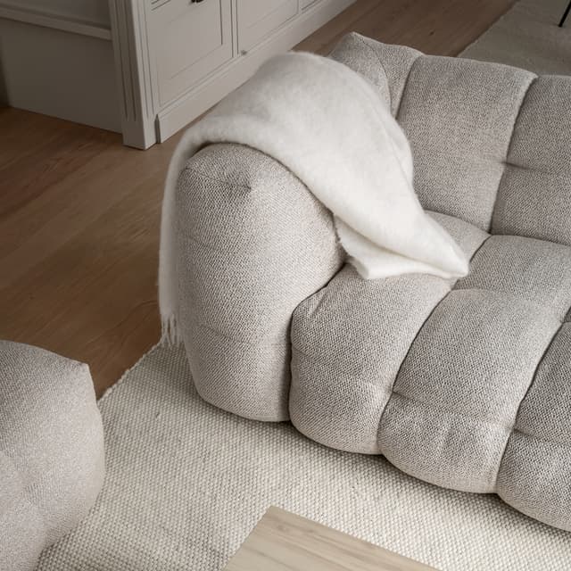 Billie 1-Sitzer Sofa Modul Rechts Armlehne Beige Bouclé 118cm