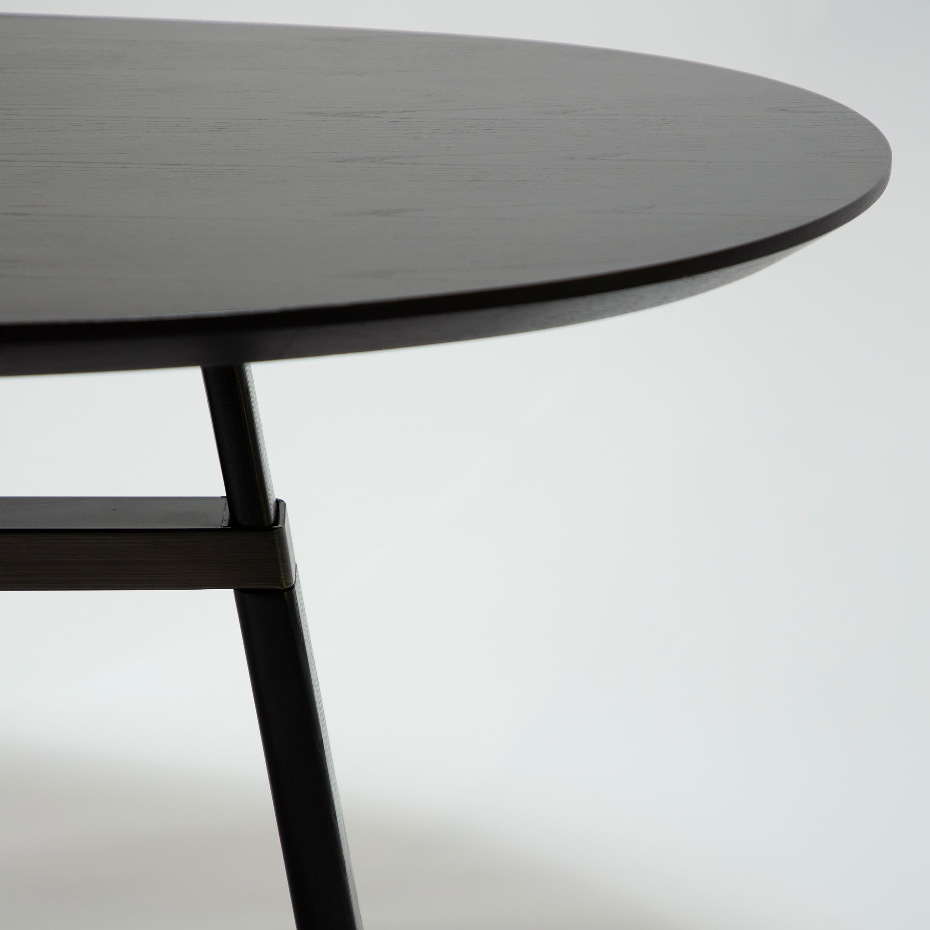 Cross Matbord Black Stained Ash/Antique Pewter 220cm