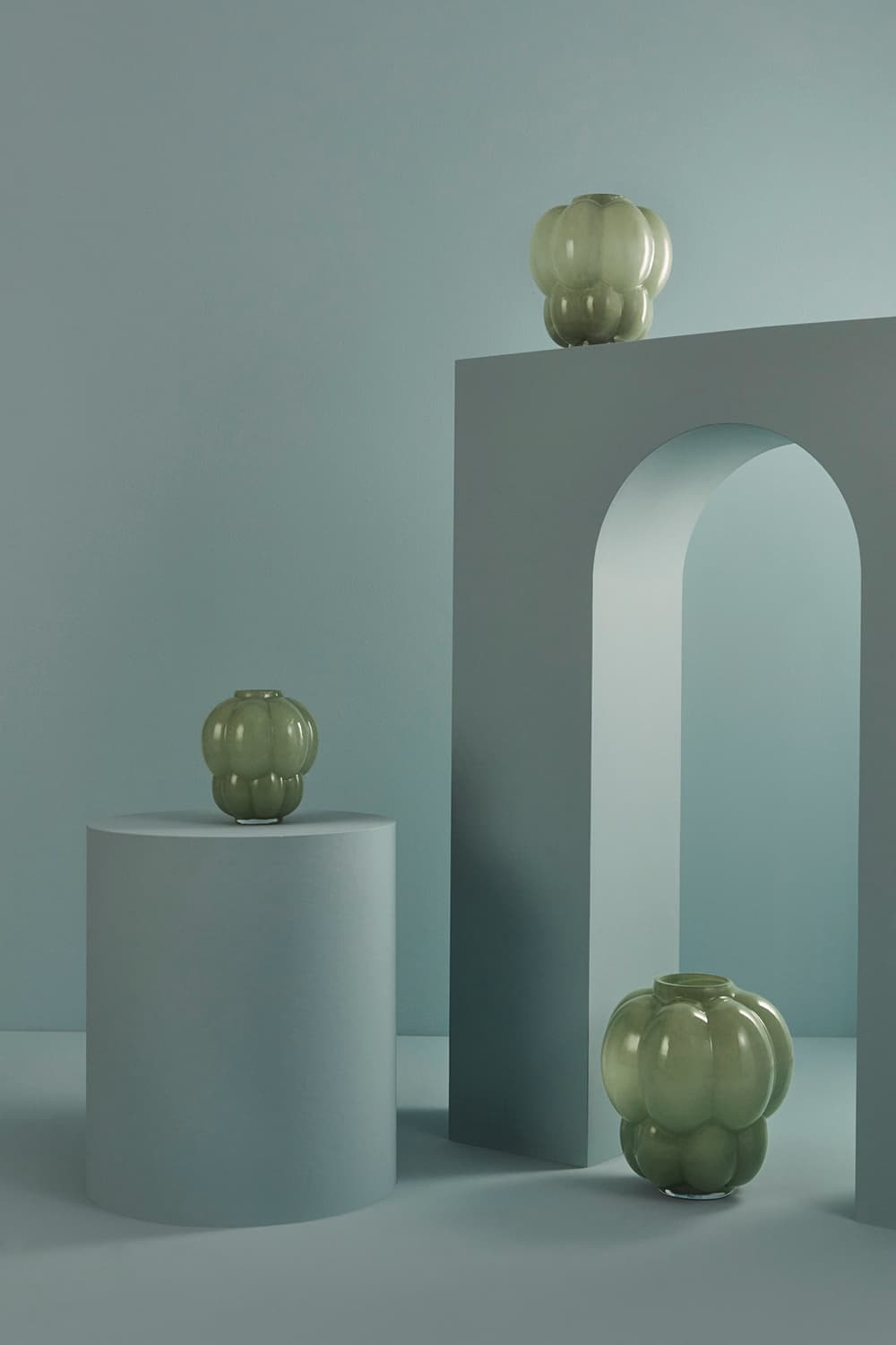 Uva Vase Glass Pastel Green 35cm