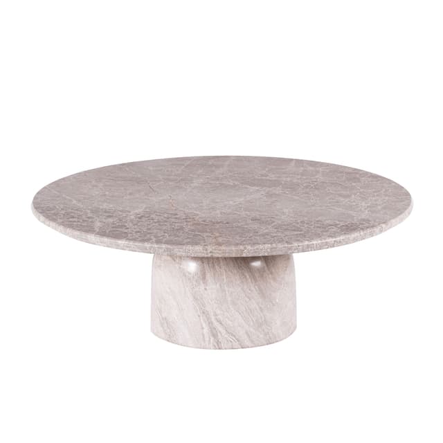 Nicola Coffee Table Greige Marble Ø110