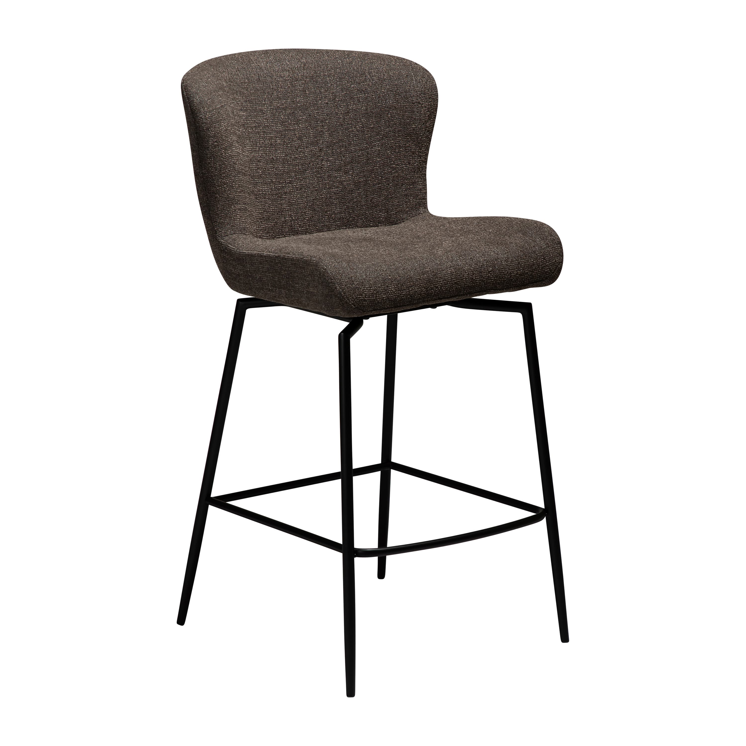 Glam Swivel Bar Stool Major Brown Bouclé