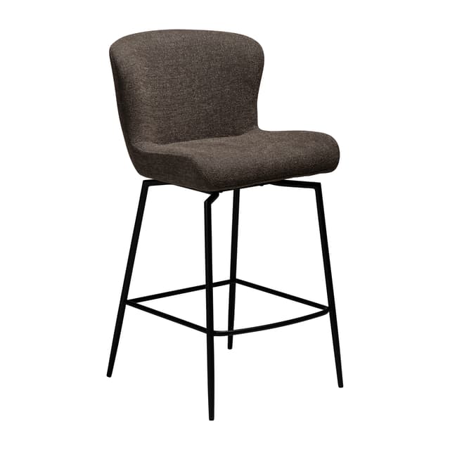 Glam Swivel Bar Stool Major Brown Bouclé