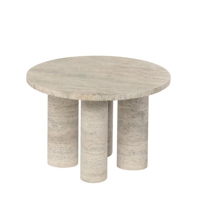 Volos Side Table Travertine Ø52