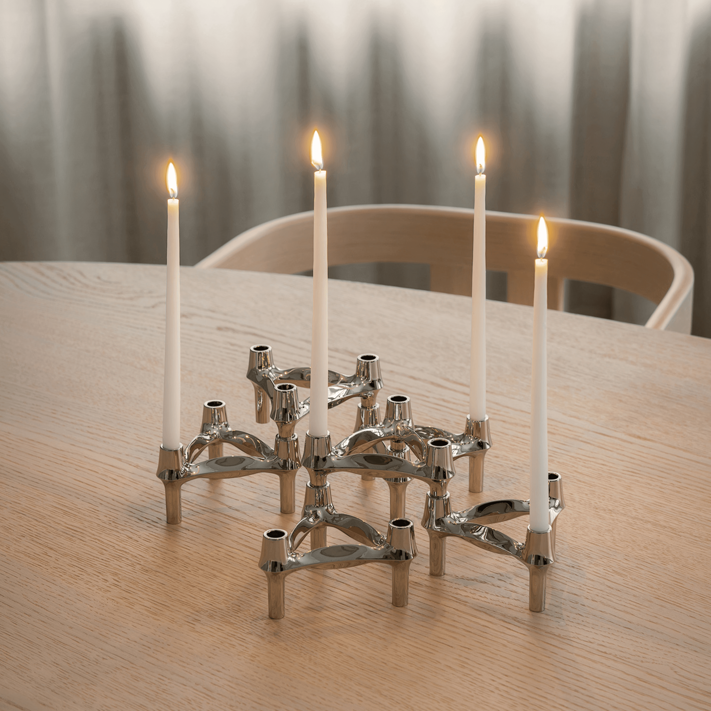 FABRIC Nagel BMF Candle Holder Chrome Set of 3