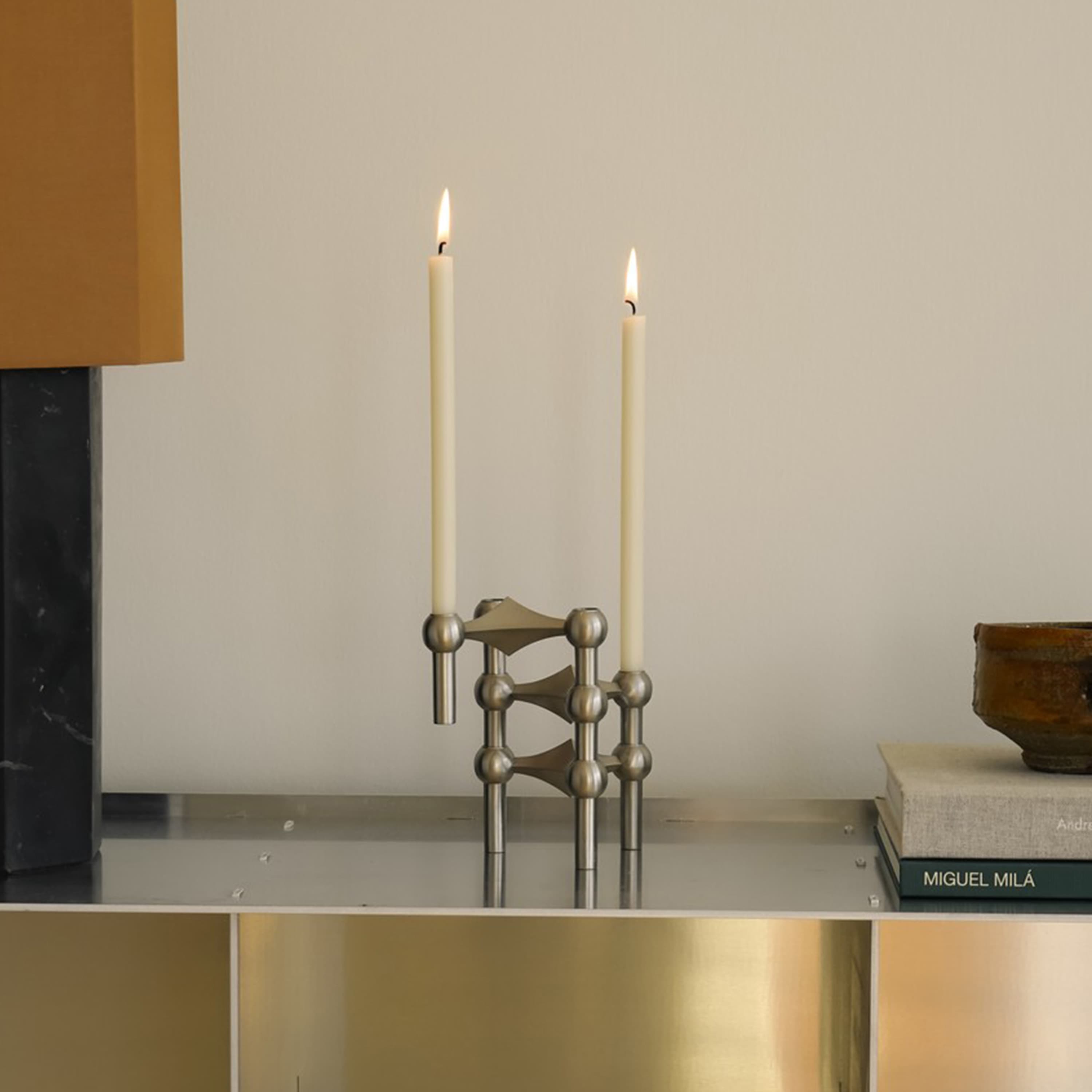STOFF Nagel Kerzenständer Gebürstetes Chrom 3er-Pack