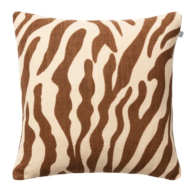 Zebra Linen Cushion Cover Taupe 50x50