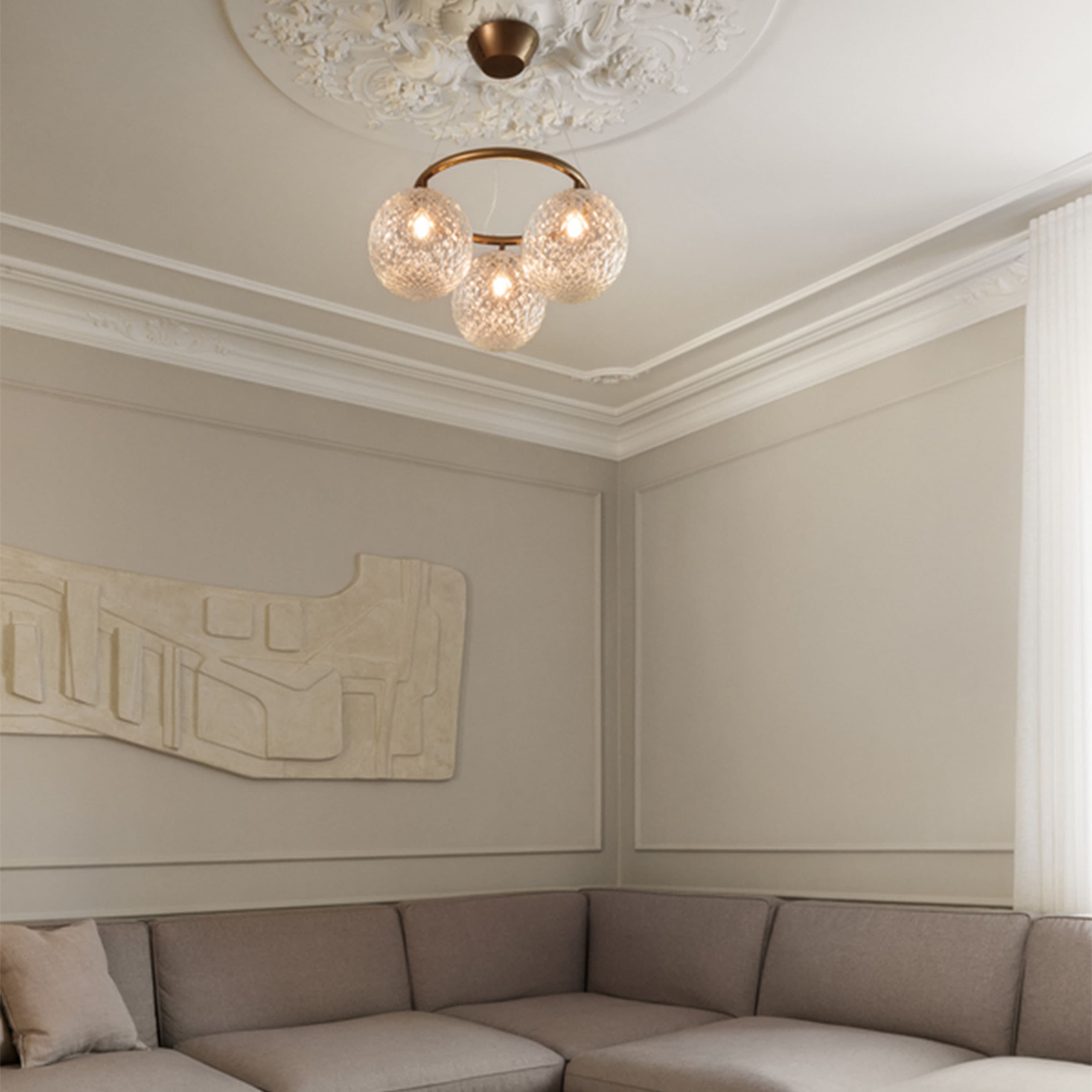 Miira 3 Circular ceiling lamp Dark Bronze/Optic Clear