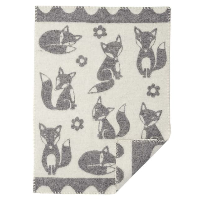 Fox Organic Wool Blanket 65x90 Grey