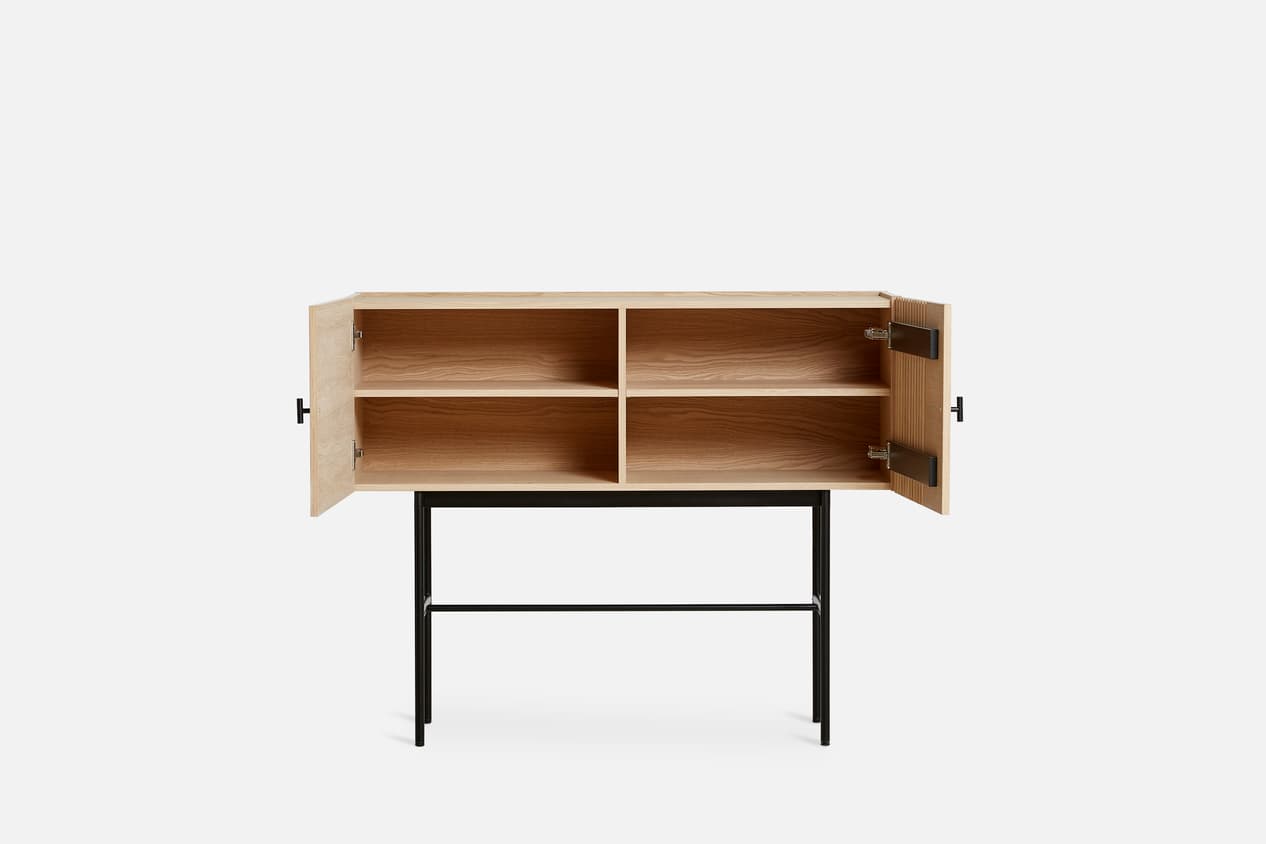 Array Sideboard White Oak/Black 120cm