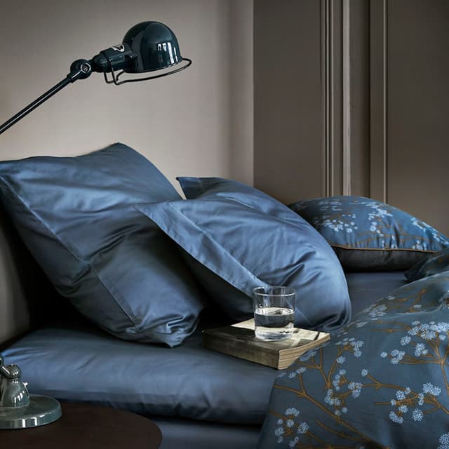 Kissenbezug Satin Blau 70x100
