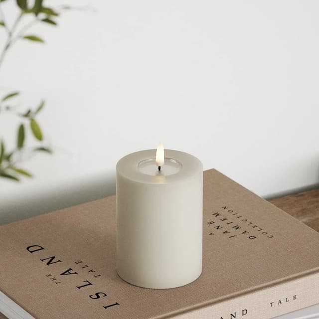 LED Block Candles Sand 10cm