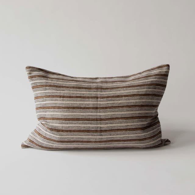 Dino Pillow Cover Block Print Brown 40x60