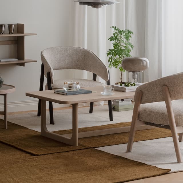 Barnaby Loungesessel Hellbeige/Brunbeiset Eik