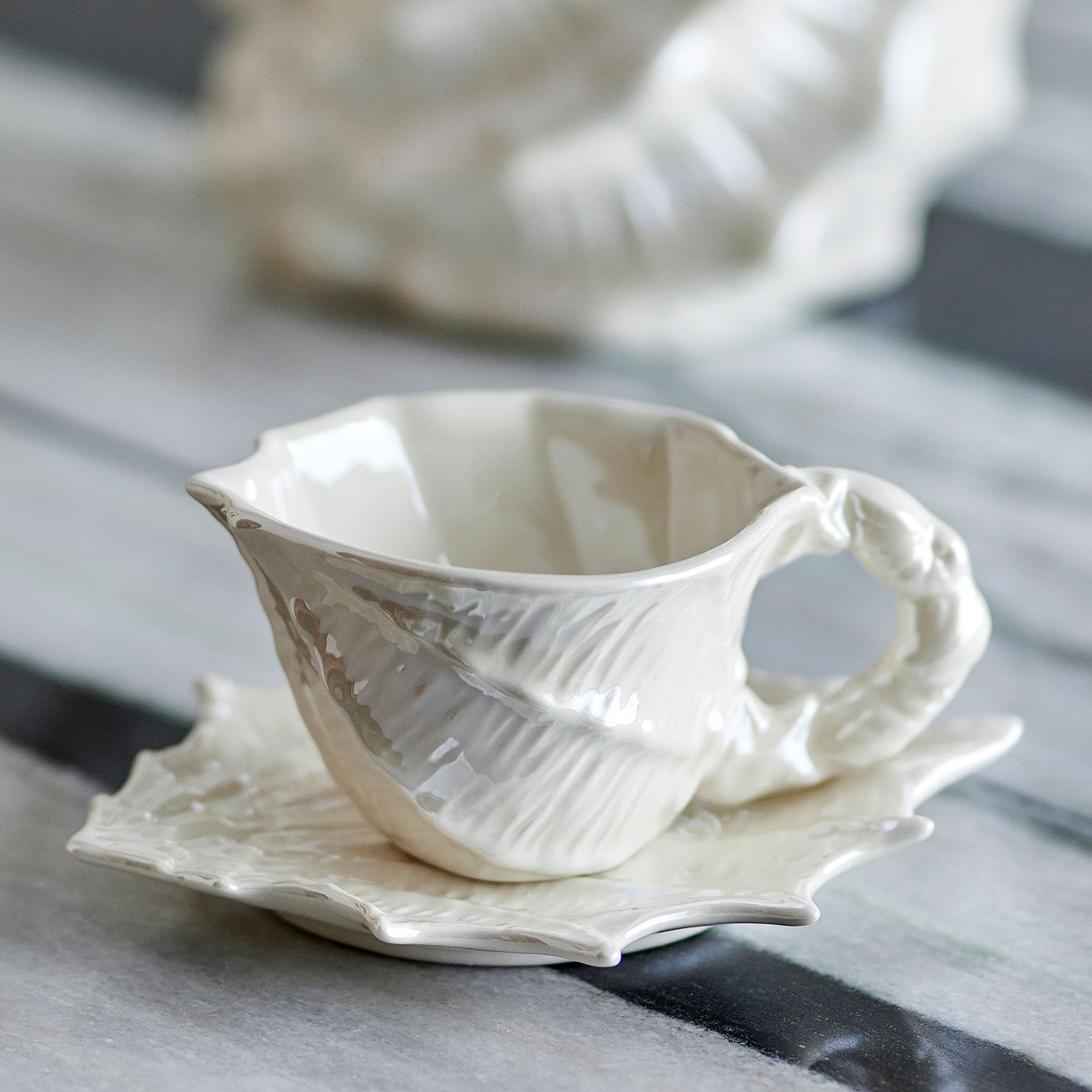 Shellie Cup with Saucer White