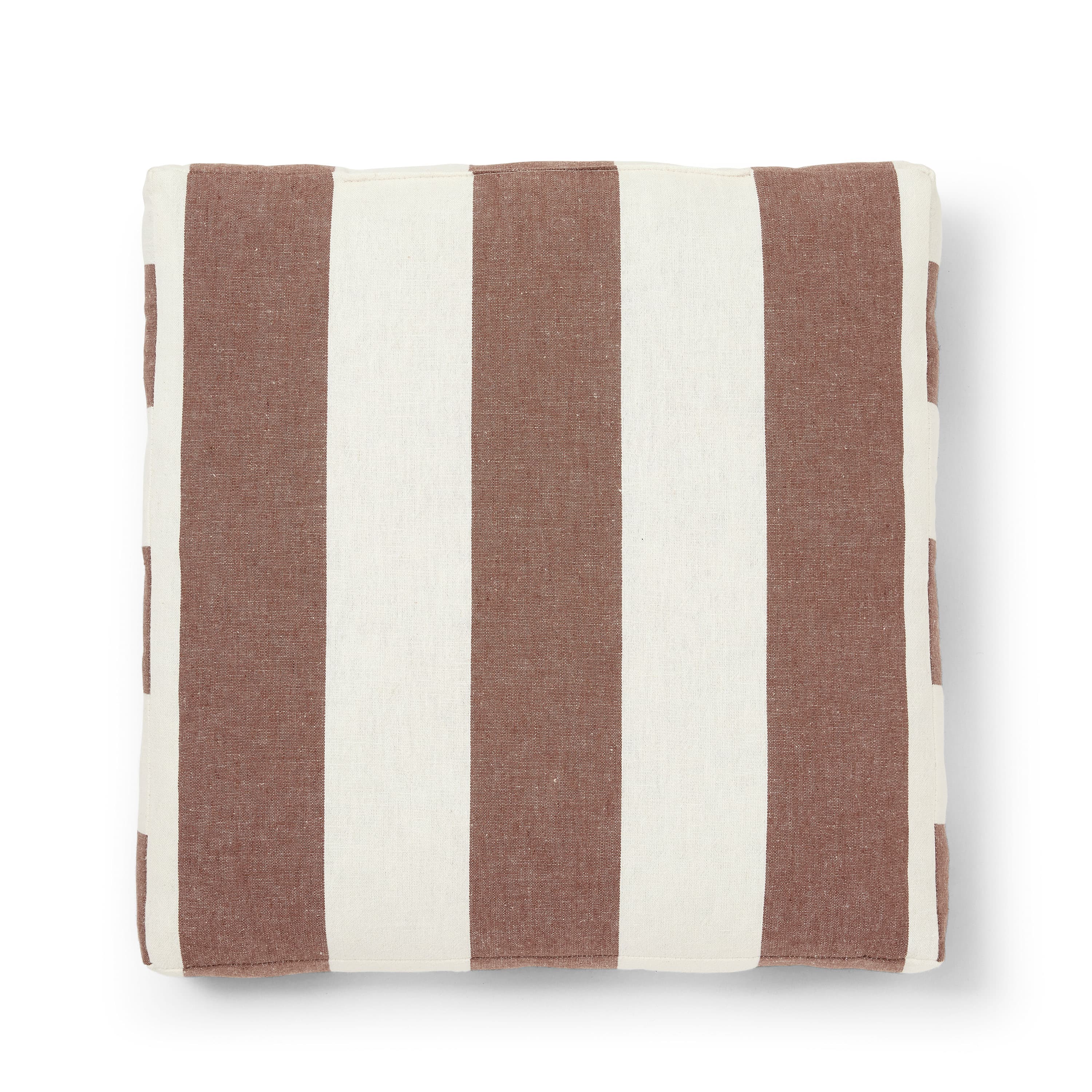 Striped Seat Cushion Brown/Off-white 40x40