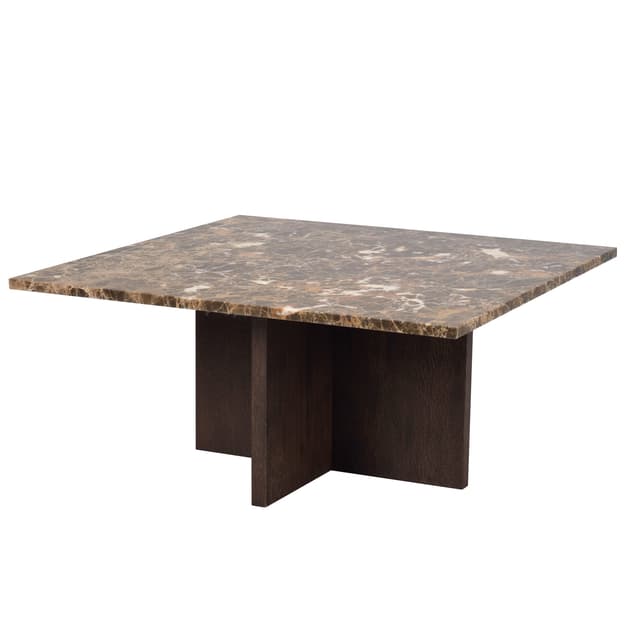 Brooksville Couchtisch Braun Marmor/Eiche 90x90 cm
