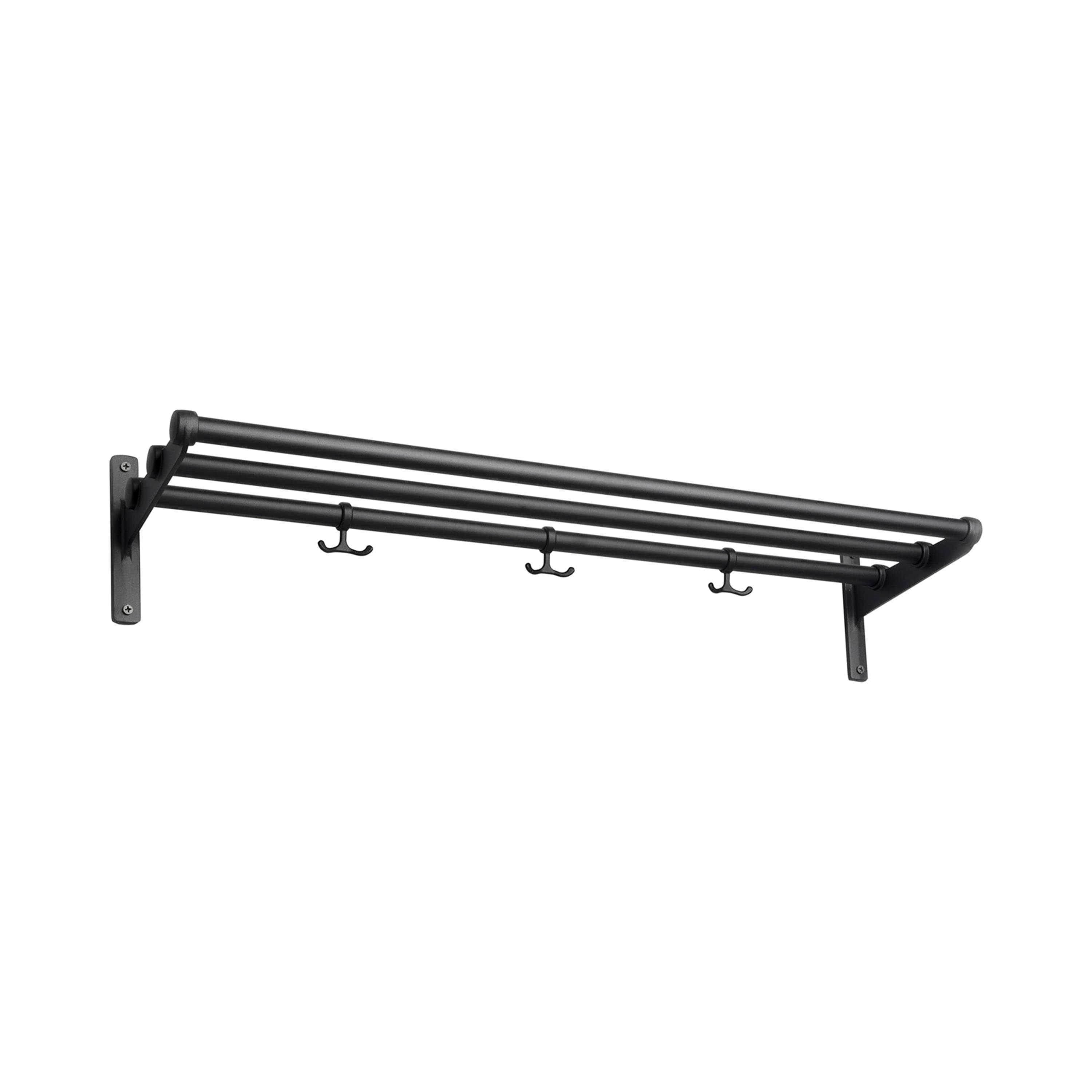 Nostalgi Hut-/Schuhablage Schwarz/Schwarz 100cm