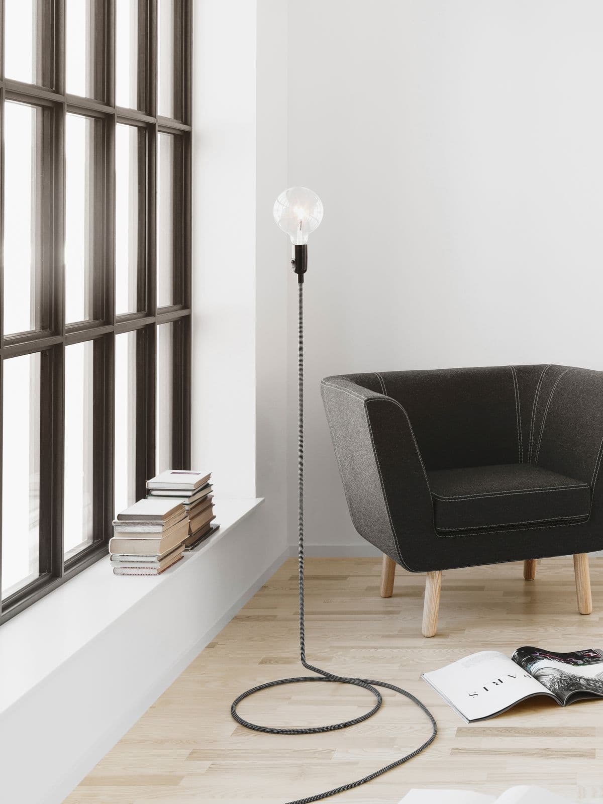 Cord Floor Lamp Black/White