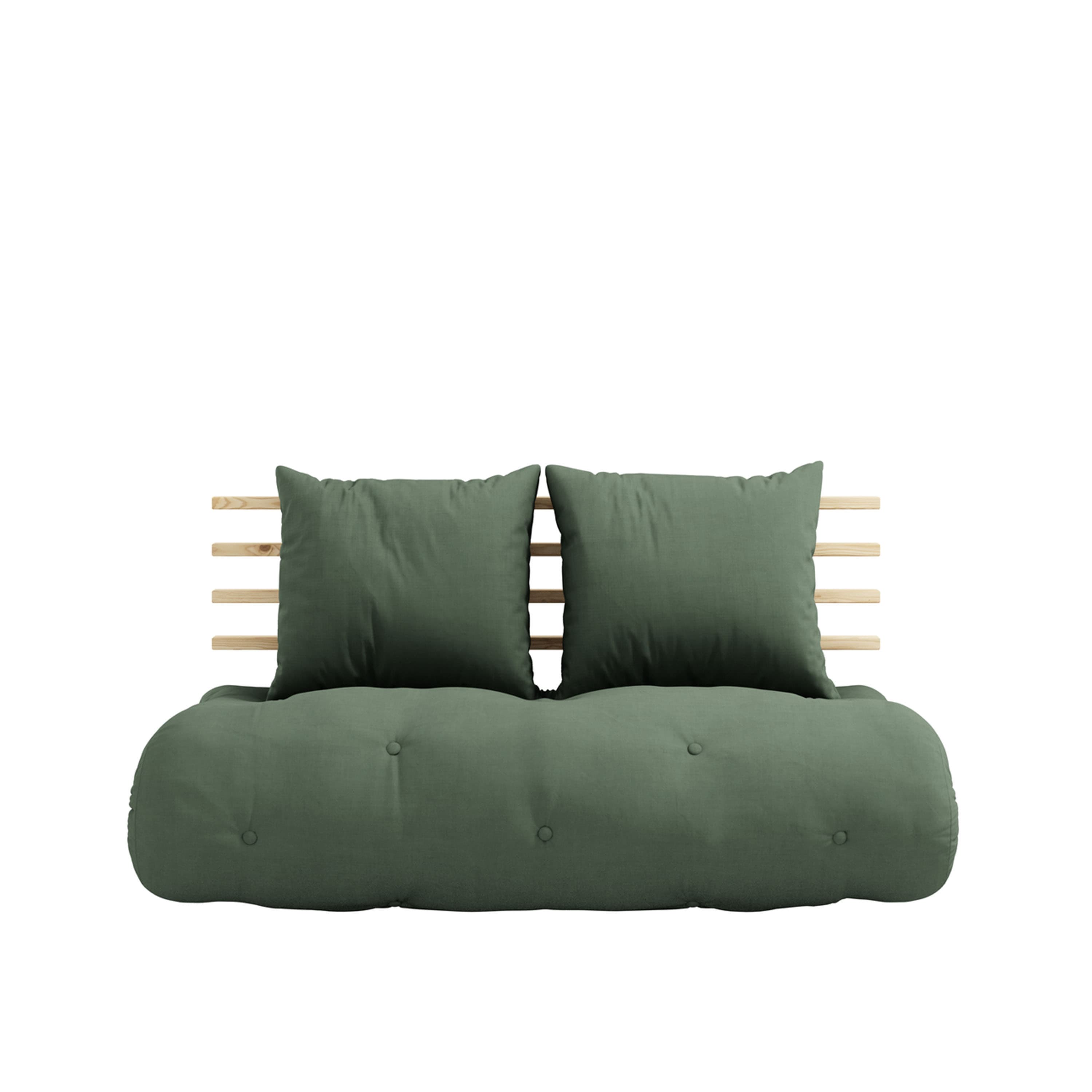 Shin Sano Schlafsofa Natur/Olivgrün 140 cm