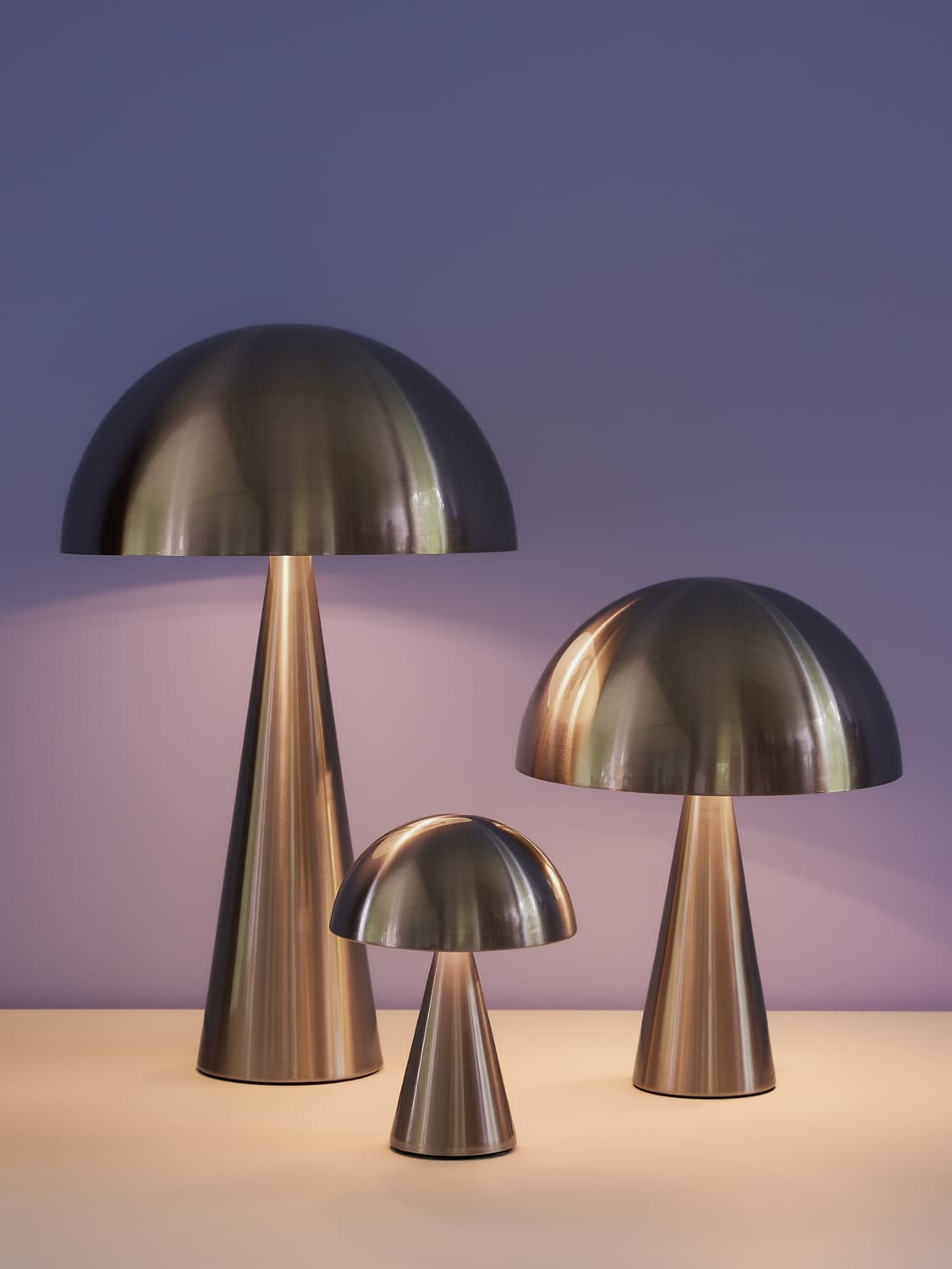 Mush Portable Table Lamp Nickel 20cm