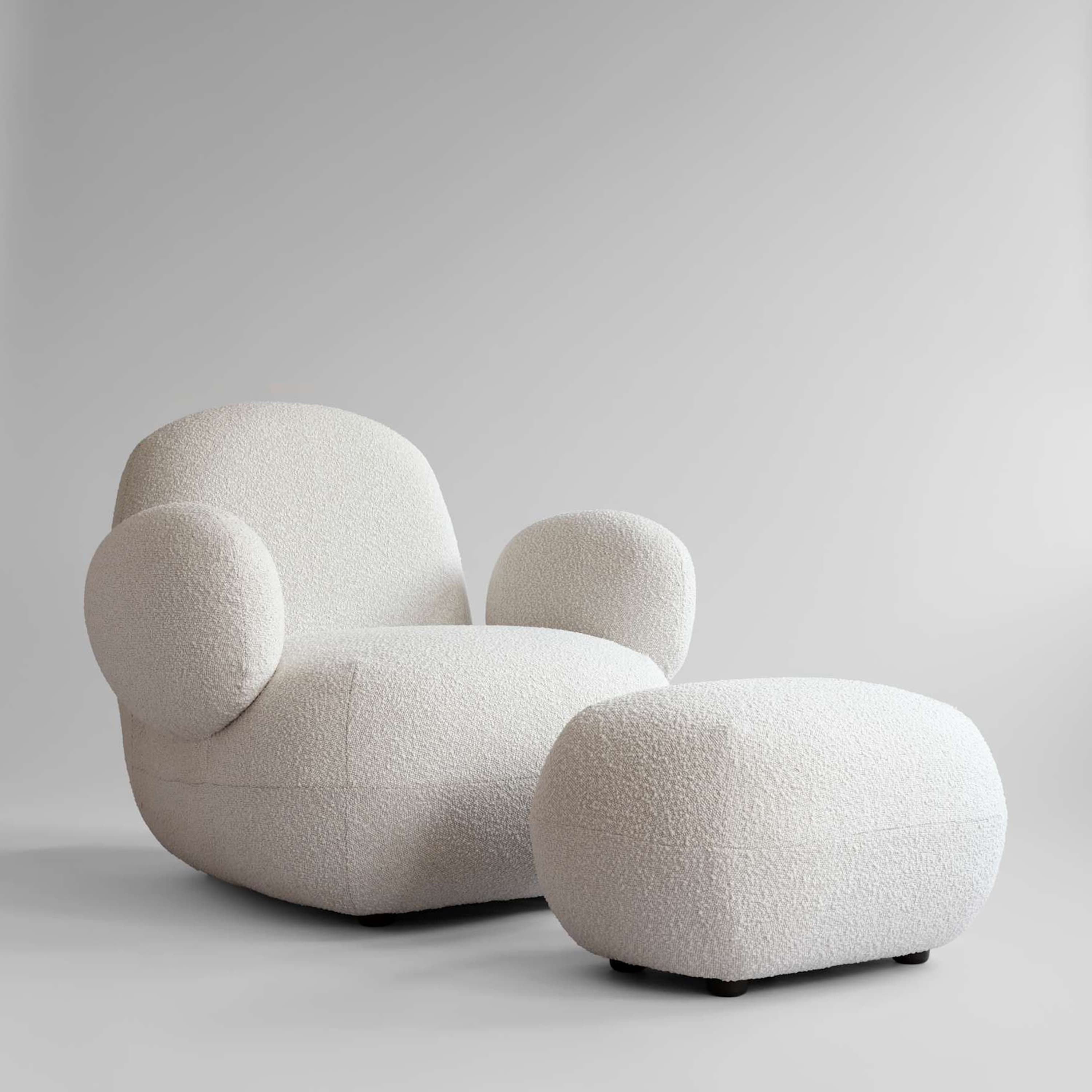 Toe Ottoman Fußhocker Off White 60x45