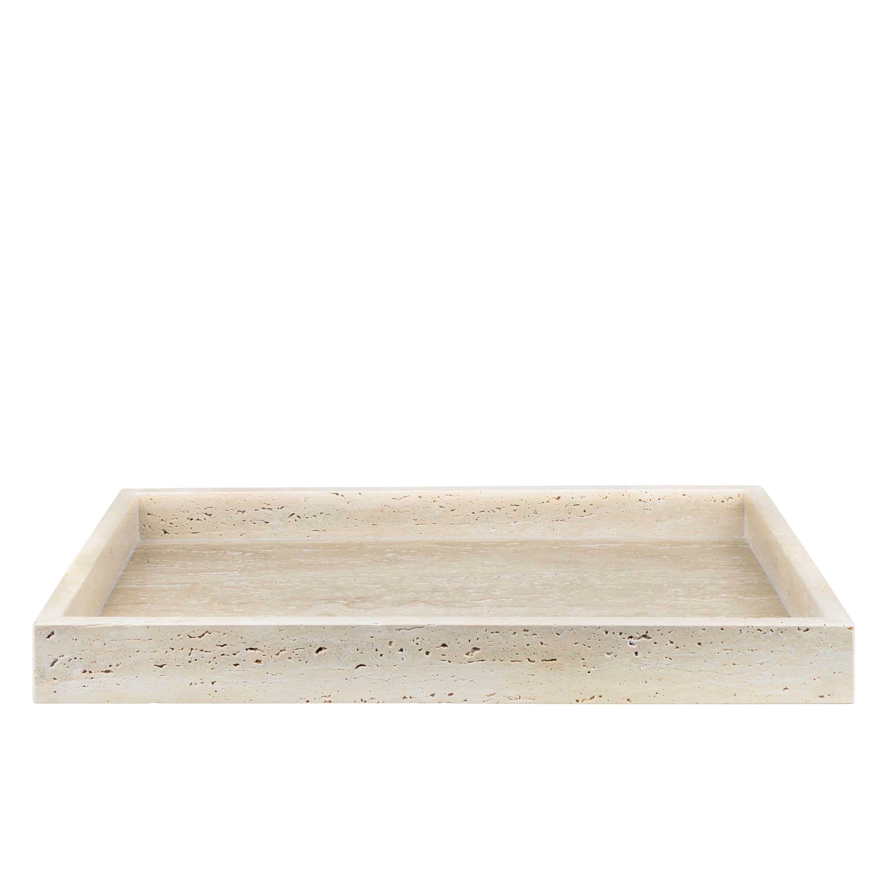 Travertine Teller Dekoration Leinen 40cm