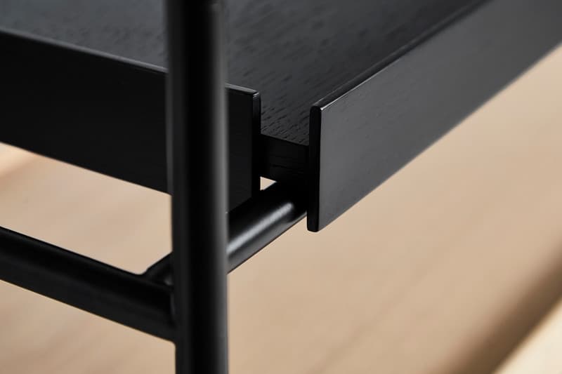 Tray Shelf Black 201cm