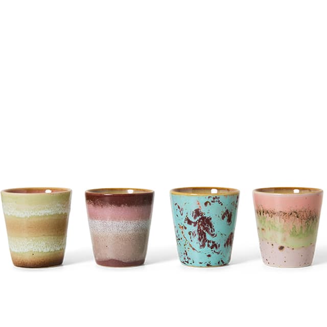 70s Ceramics Kaffeetasse Futurism 4er-Set