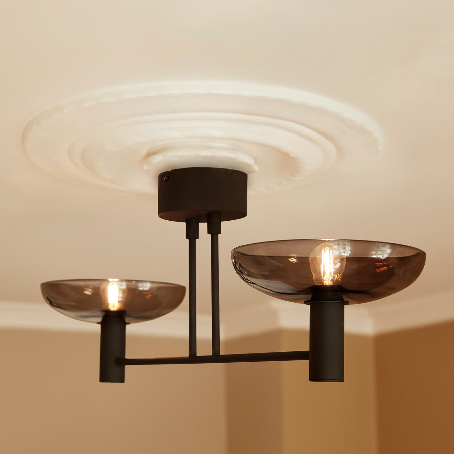 Ufo Deckenlampe Long Up Rauchglas