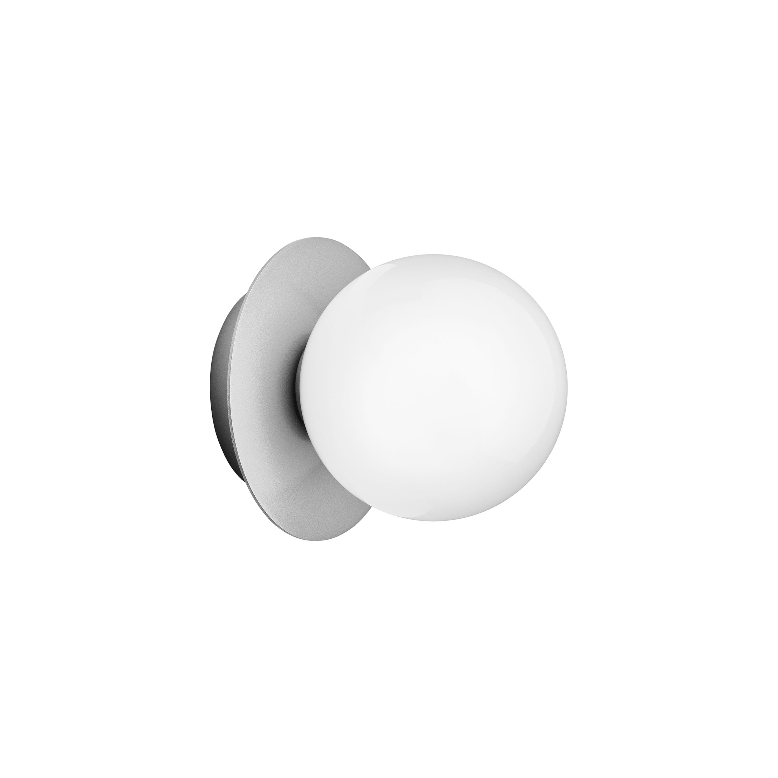 Liila 1 Wand-/Deckenleuchte Light Silver/Opal Small
