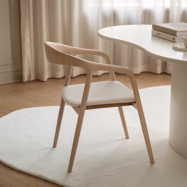 Casper Dining Armchair White Oiled Oak/White
