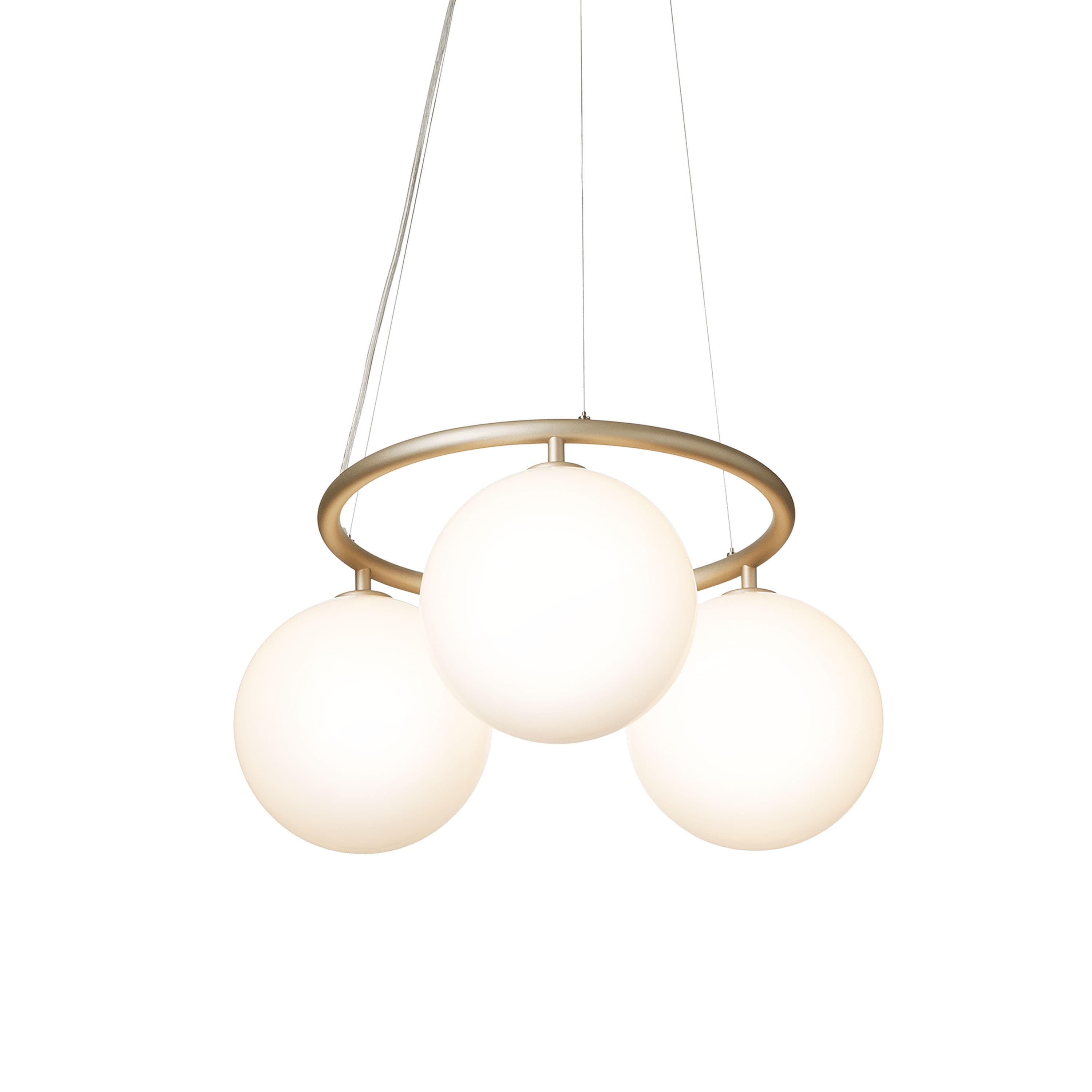 Miira 3 Circular Deckenleuchte Brass/Opal