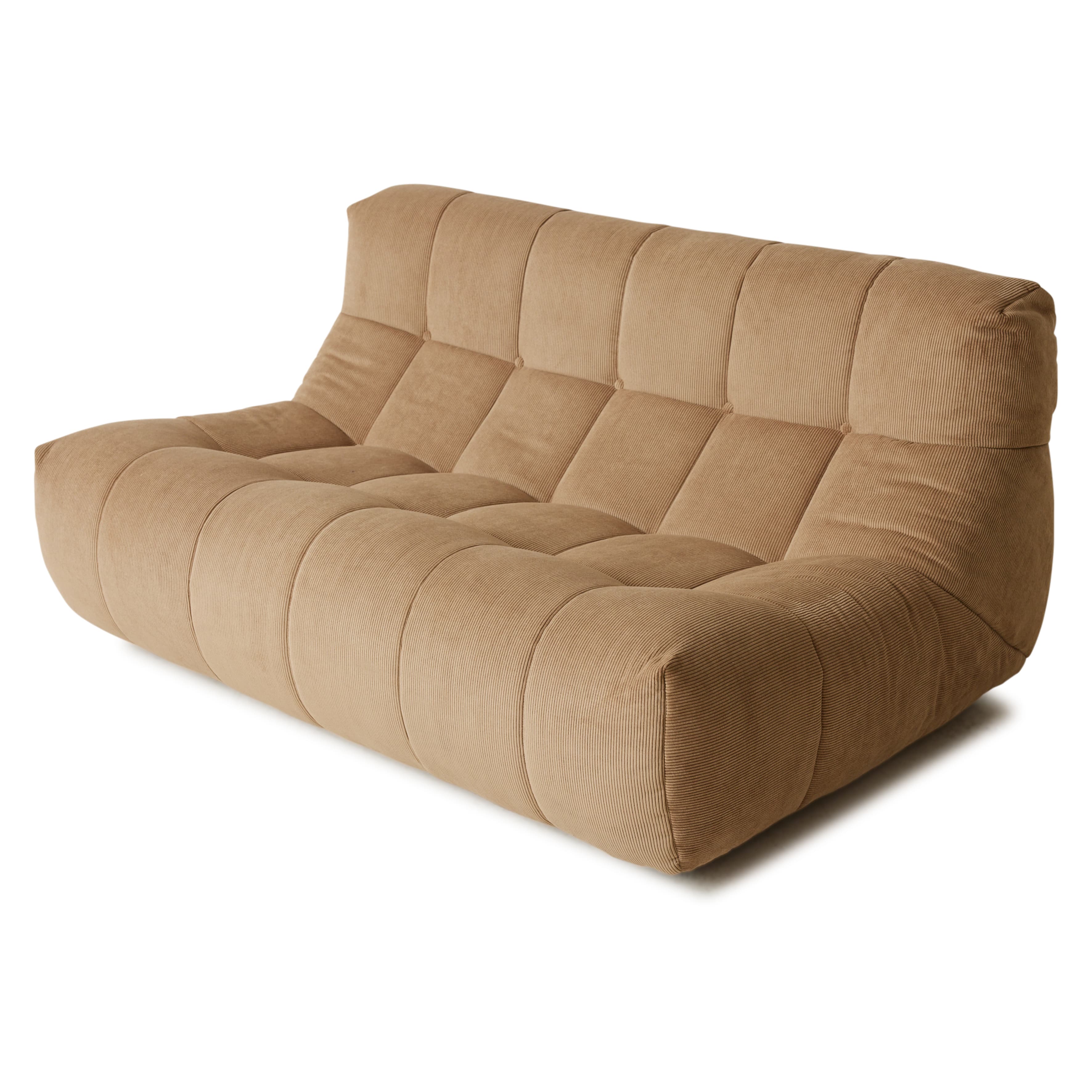 Lazy Lounge Lounge 2-Sitzer Sofa Corduroy Rippe Braun