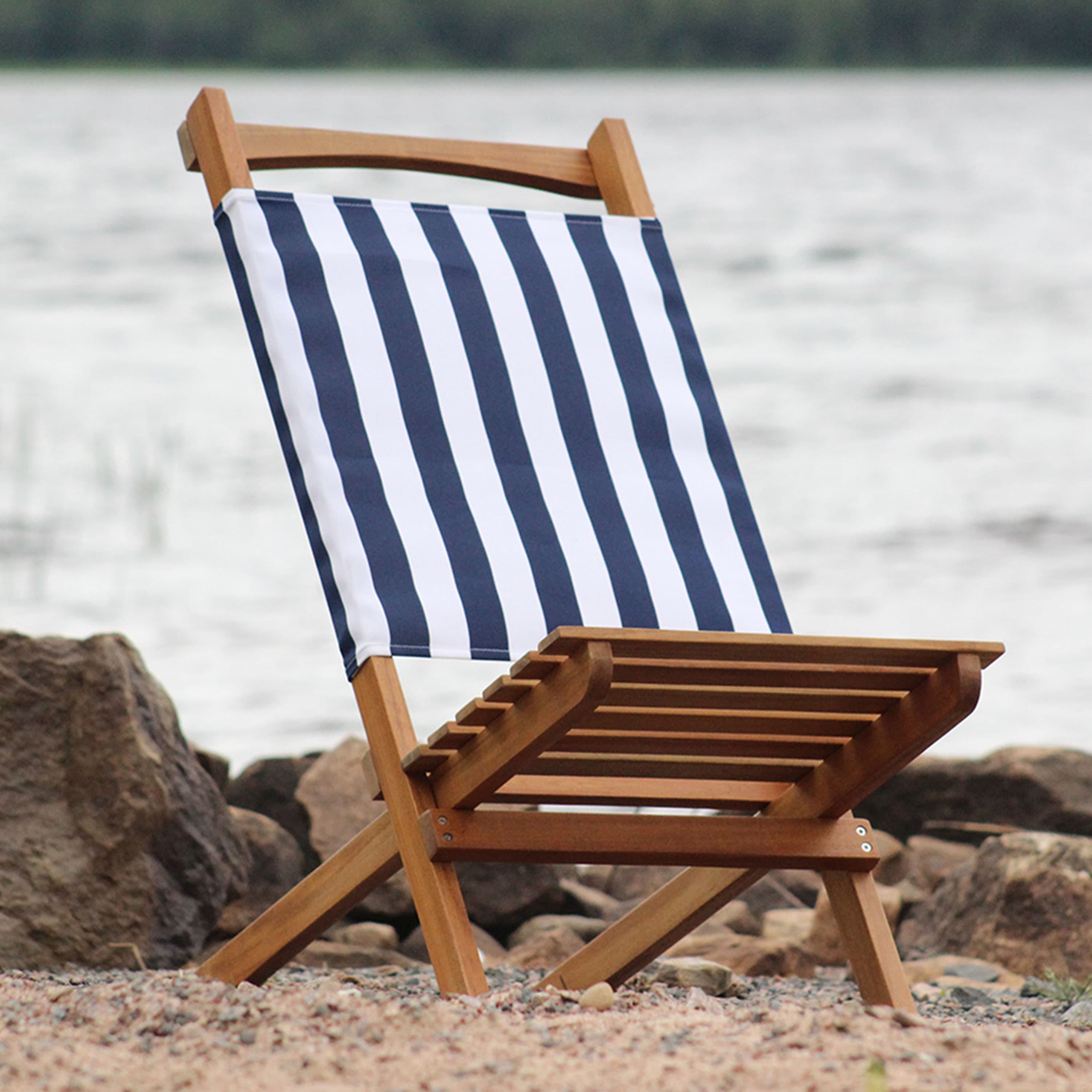 Mölle Liegestuhl Blau/Weiß 71cm