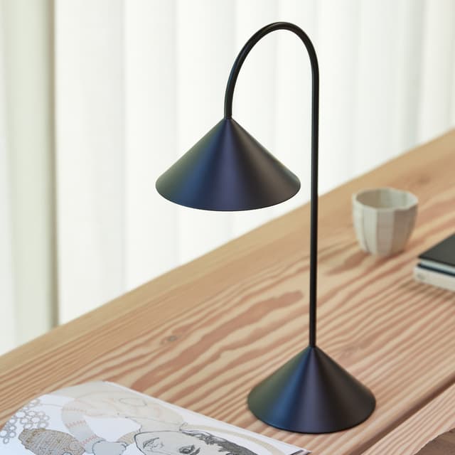 Grasp Portable Table Lamp Matt Black 47cm