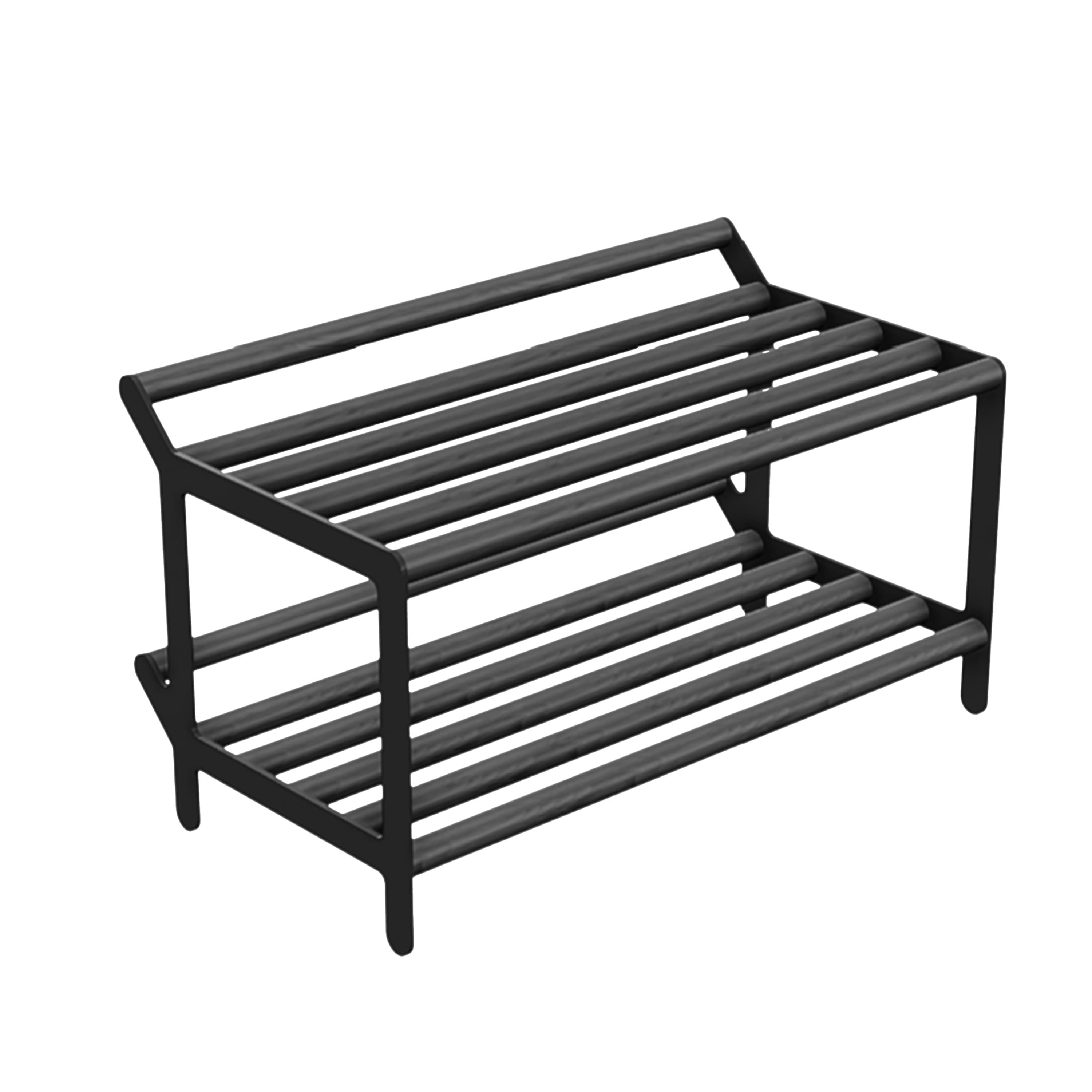 Tamburin Schuhablage Schwarzbeize Eiche/Schwarz 60 cm