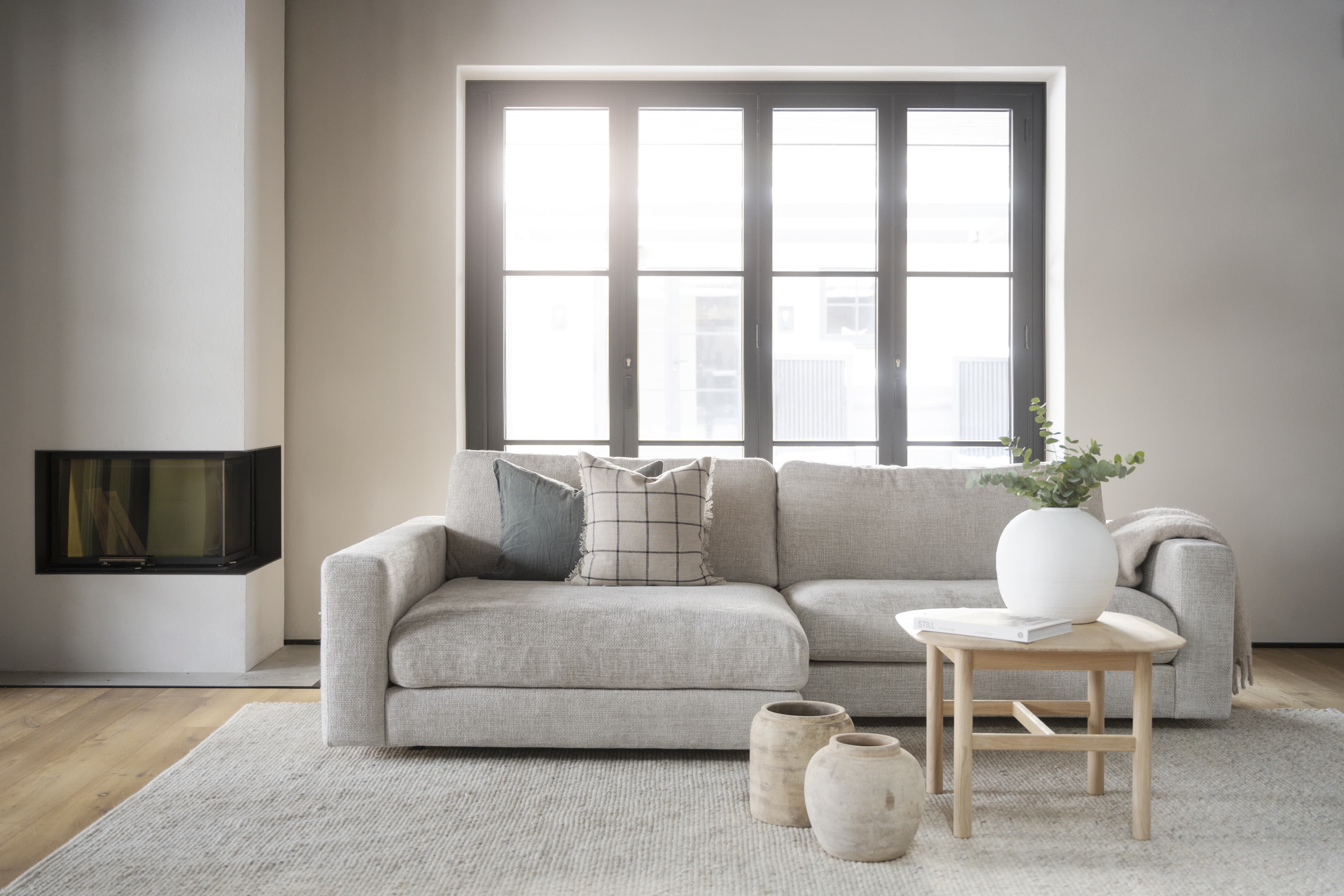Duncan 3-Sitzer Sofa Chaiselongue Links Hellgrau