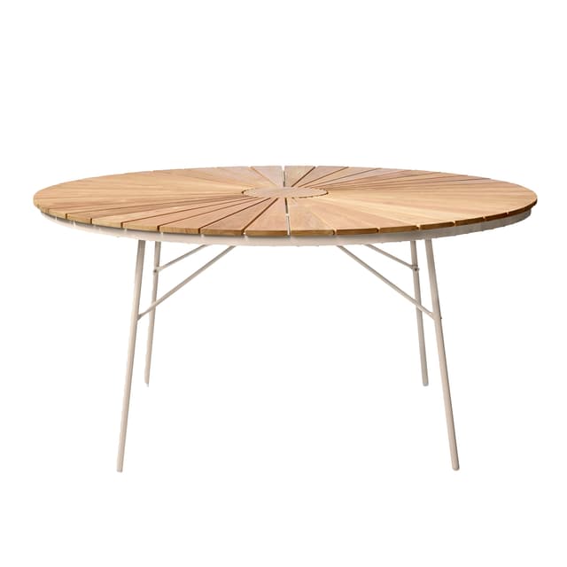 Ellen Esstisch Sandy Grey/Teak Ø150